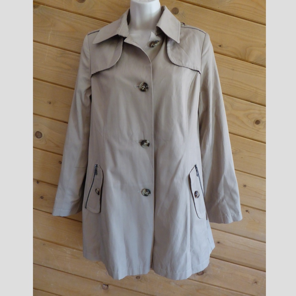 Dkny Tan Dark Beige Basic Camel Single Breast Tre… - image 2